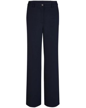 MARC AUREL Broeken ,Blauw ,Leer Wijde Rechte Broek Met Contrasterende Strepen Aan De Zijkant