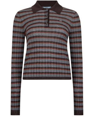 Prada Gestreepte Polo - Bruin