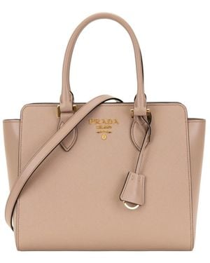 Prada Leren Handtas - Naturel