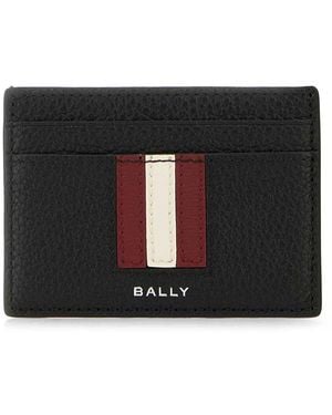 Bally Schwarze Lederkartenhalter Brieftasche