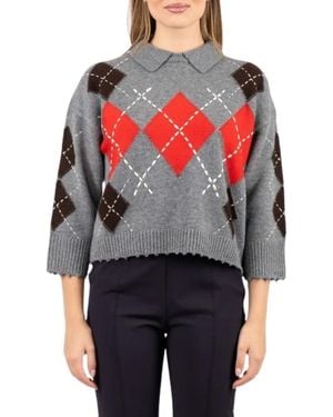 Pinko Rundhals-Strickware - Grau
