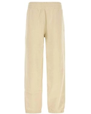Burberry Katoenen Joggingbroek Met Check-Applicatie - Naturel