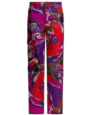 PUCCI Straight Trousers - Red