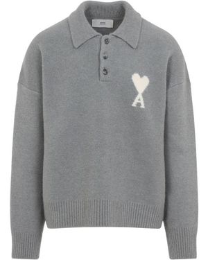Ami Paris Round-Neck Strickwaren - Grau