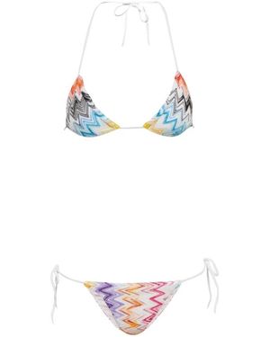 Missoni Badmode ,Veelkleurig ,Tweed Zigzag Bikini - Wit