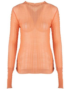 Patrizia Pepe Elegante Bluse Mit Rundhalsausschnitt - Orange
