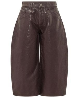The Attico Long Pant Glossy - Braun