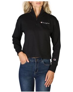 Champion Sweatshirt mit halbem reißverschluss für herbst/winter - Schwarz