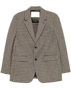 DUNST Jassen ,Veelkleurig ,Wol Klassieke Blazer Met 2 Knopen Van Wol - Bruin