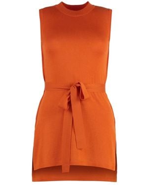Malo Knitted Dresses - Orange