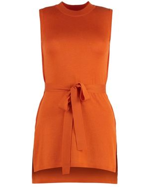 Malo Knitted Dresses - Orange