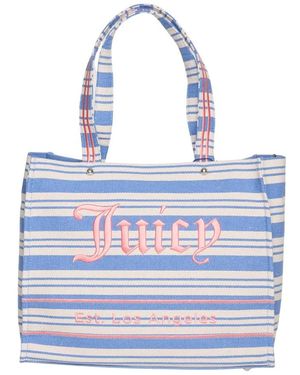 Juicy Couture Tassen ,Veelkleurig ,Gestreepte Grote Boodschappentas Met Afneembare Band - Blauw
