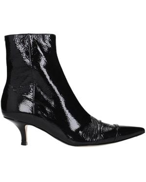 Maison Margiela Schoenen ,Zwart ,Leer Tabi Enkellaarsjes