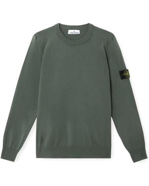 Stone Island Klassischer Baumwollpullover Für Männer - Grün