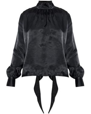 Vetements Satin Open-Back Top - Schwarz