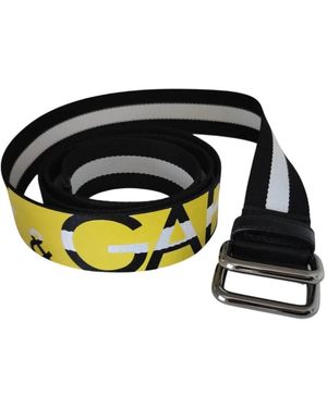 Dolce & Gabbana Striped Nylon Belt - Zwart