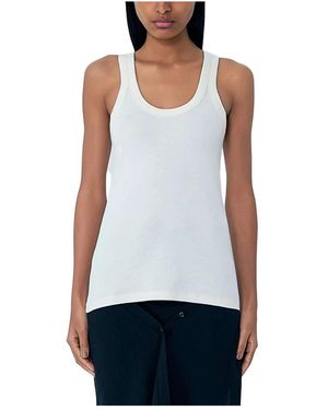Lemaire Tops ,Wit ,Katoen Rib Tank Top