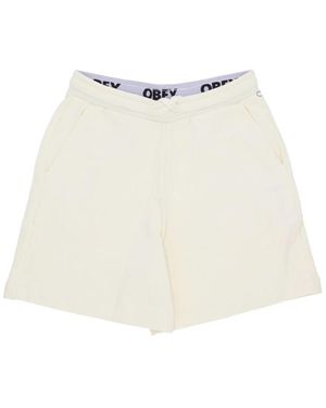 Obey Kurze tracksuit hose w terry short - Weiß