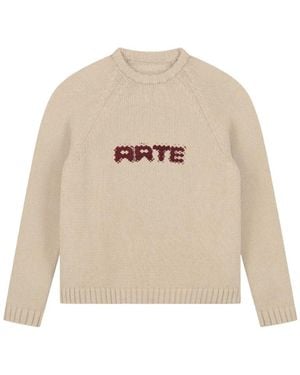 Arte' Round-Neck Knitwear - Natural