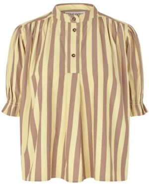 Stine Goya Overhemden ,Veelkleurig ,Smocked Gathered Top - Naturel