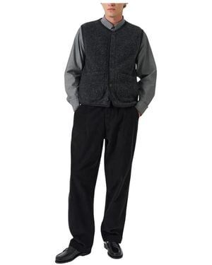 Universal Works Bouclet Fleece Lancaster Weste - Schwarz