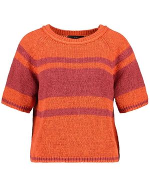 Ouí Gestreept Gebreid T-Shirt - Oranje