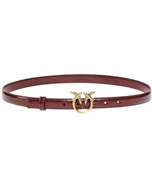 Pinko Accessoires ,Geel ,Leer Love Birds Riem - Bruin