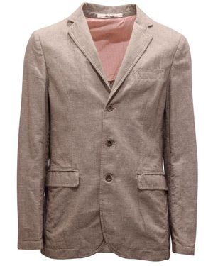 AT.P.CO Baumwoll Leinen Jacke Im Albi Stil - Braun