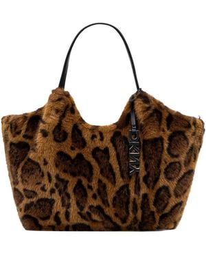 DKNY Paula Medium Kunstpelz-Tasche - Braun