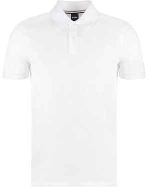 HUGO Besticktes Piqué Poloshirt - Weiß