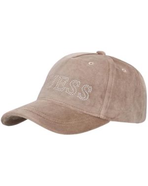 Guess Glitzernde Logo Kappe - Braun