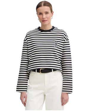 Barbour Hoodies & Sweatvesten ,Veelkleurig ,Katoen Gabby Sweatshirt - Wit
