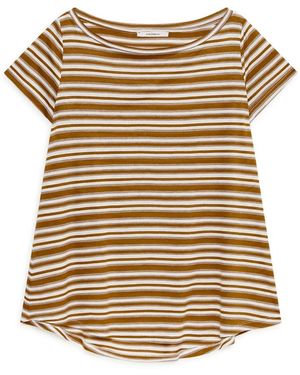 Maliparmi Tops ,Bruin ,Zomerse Strepen T-Shirt - Naturel