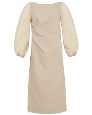 D.exterior Sheath Midi Jurk - Naturel