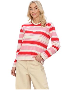Modström Tops ,Veelkleurig ,Denim Urbanmd Stripe Ls T-Shirt - Rood