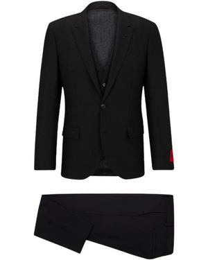 HUGO Single Breasted Suits - Negro