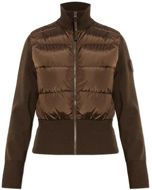 Canada Goose Truien & Vesten ,Bruin ,Wol Hy Bridge Wide Quilt Knit Jacket Tonal Label