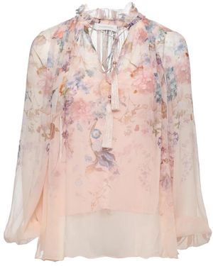Zimmermann Overhemden ,Veelkleurig ,Valiant Billow Blouse - Roze