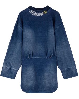 Barrow Kleedjes ,Blauw ,Denim Sweatshirt Met Denim Effect