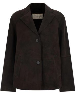 Roy Rogers Jassen ,Bruin ,Suède Raglan Peacoat - Zwart