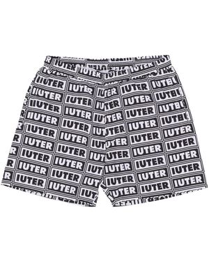 Iuter Weiße Bermuda Badehose Shorts - Blau