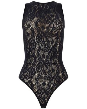 Wolford Tops ,Zwart ,Wol Infinite Rose Bodysuit
