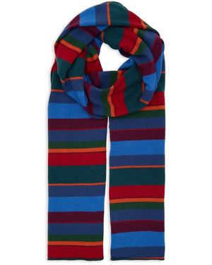 Gallo Unisex simple blue and scarf with multicoloured stripes