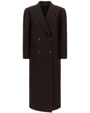 Twinset Doppelreihiger Wollmantel - Schwarz