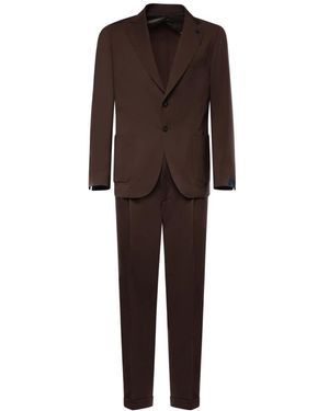 Santaniello Single Breasted Suits - Marrón