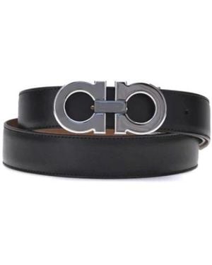 Ferragamo Accessoires ,Zwart ,Leer Gancini Omkeerbare Riem