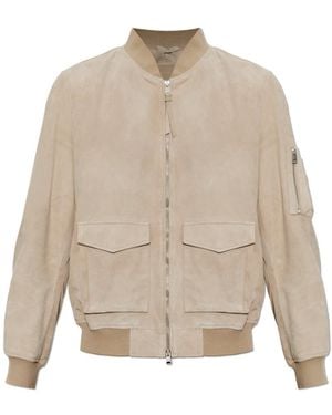 AllSaints Rokko Suède Bomberjack - Naturel