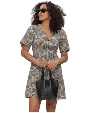 Object Objnaja/V-Neck Short Dress - Zwart
