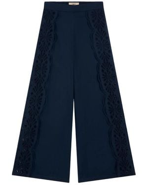 Suncoo Broeken ,Blauw ,Katoen Wide Broeken