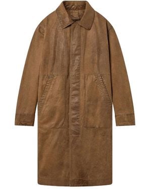 Golden Goose Jassen ,Bruin ,Katoen Waxed Twill Trenchcoat